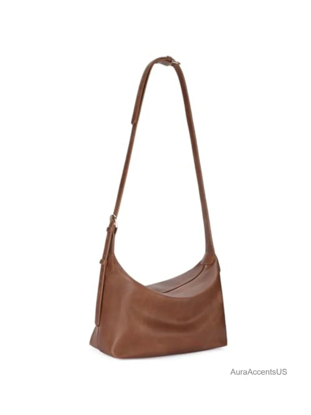 Faux Leather Hobo Handbag with Adjustable Crossbody Strap, Large Capacity Tote